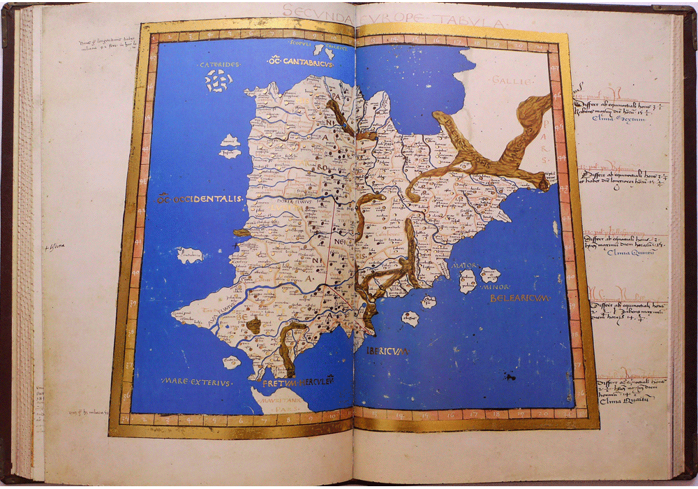 Atlas-Claudius Ptolomeus-manuscrito iluminado códice-libro facsímil-Vicent García Editores-5 Hispania y Lusitania.